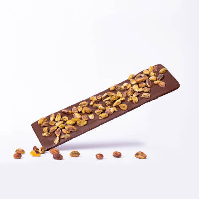 Tabliczka prawdziwej belgijskiej czekolady - mleczna z pistacją